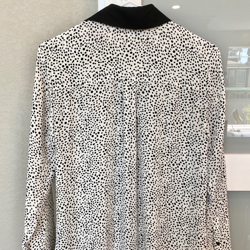 Express Button Down Polkadot Blouse - image 3
